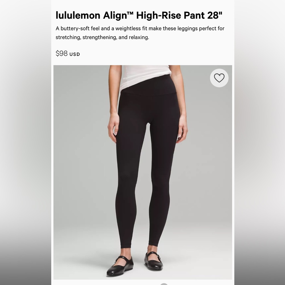 Lululemon Align High-Rise Leggings 28”